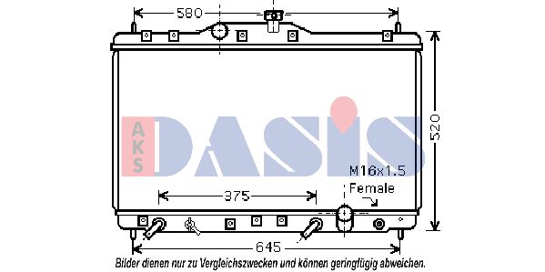 AKS DASIS Радиатор, охлаждение двигателя 100034N